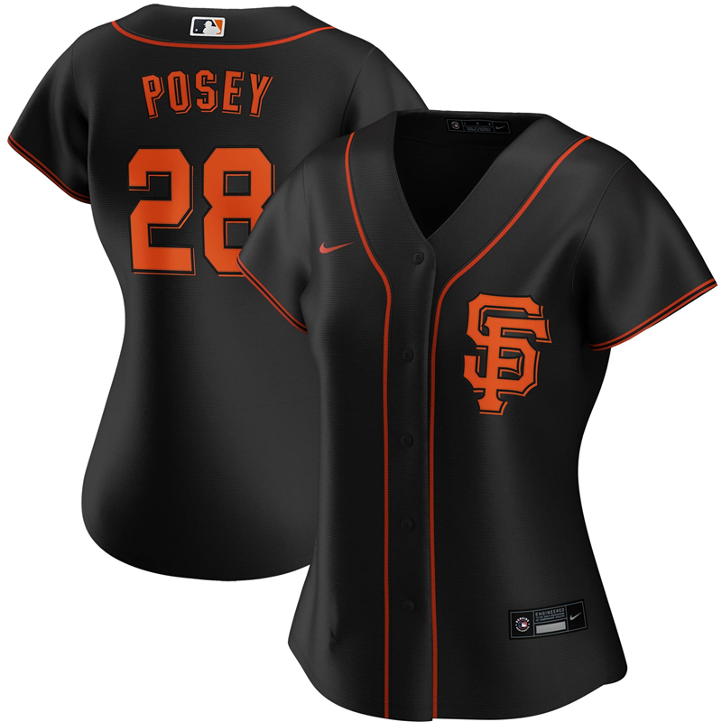 2020 MLB Women San Francisco Giants Buster Posey Nike Black Alternate 2020 Replica Player Jersey 1->women mlb jersey->Women Jersey